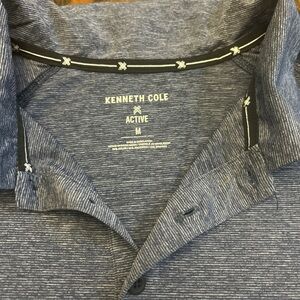 Kenneth Cole Navy Striped Polo